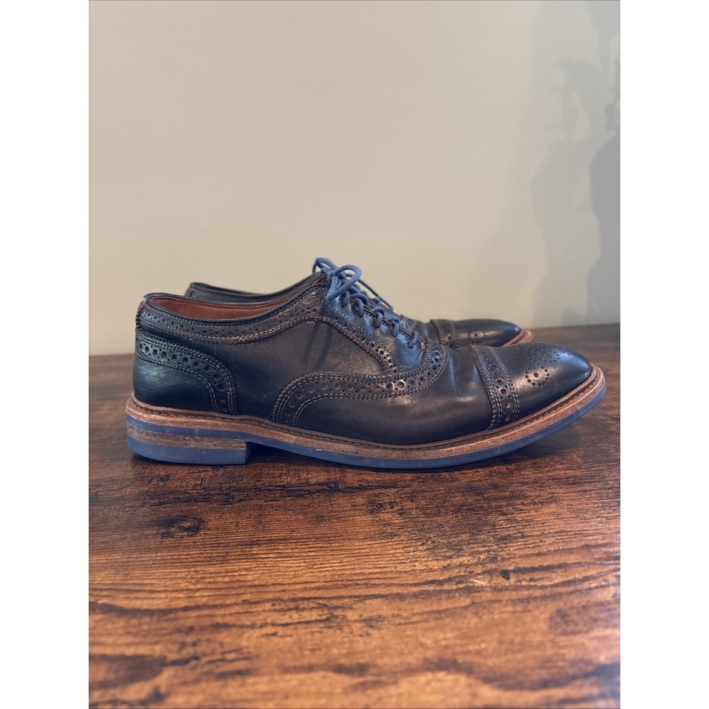 Allen Edmonds Strandmok Black Blue Chromexcel Oxfords Men's Size 9 Shoes Dainite